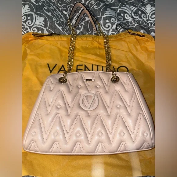 Valentino by Mario Valentino Angelina D Leather Shoulder Bag Pink - Picture 2 of 8